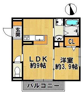 【Ｄ-ｒｏｏｍ ＮＯＲＴＨ ＰＡＲＫ 三田の間取り】