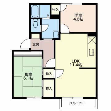 伊豆の国市古奈のアパートの間取り