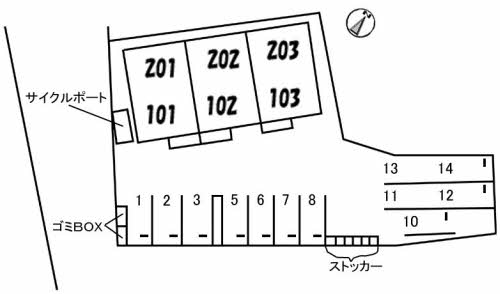 【松江市下東川津町のアパートの駐車場】