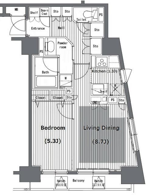 東京都中央区日本橋浜町３（マンション）の賃貸物件の間取り