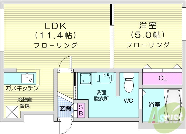 パールハイム桑園の間取り写真