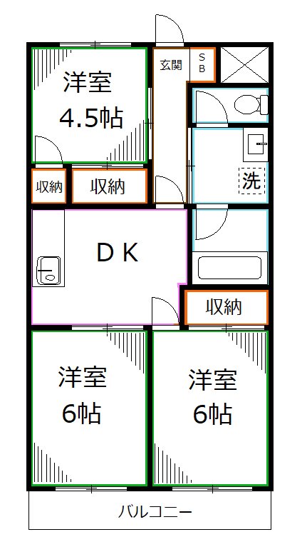 玉野屋コーポラスの間取り写真