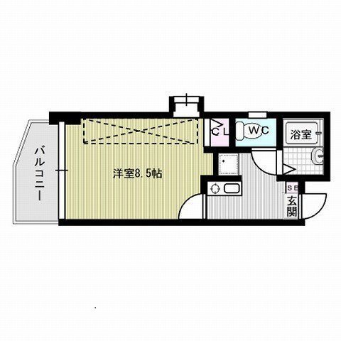 地下鉄空港線 西新駅 徒歩7分 9階建 築31年の間取り写真