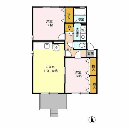 熊本市西区上代のアパートの間取り