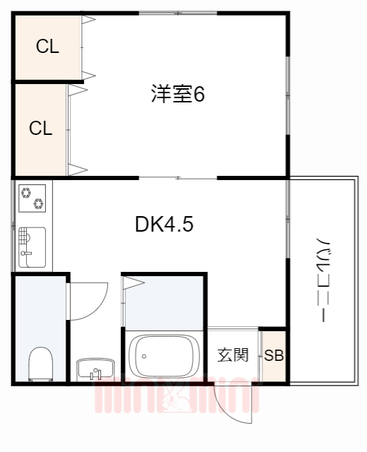 神戸市須磨区天神町のマンションの間取り