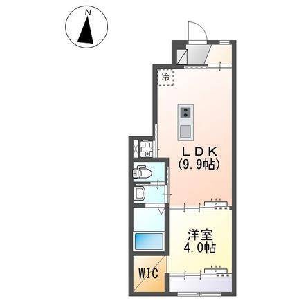 松山市上市のアパートの間取り