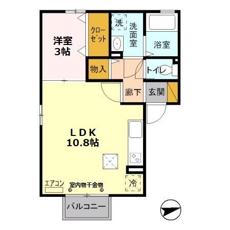 行田市押上町のアパートの間取り