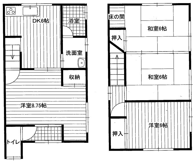 アサヒ貸家の間取り