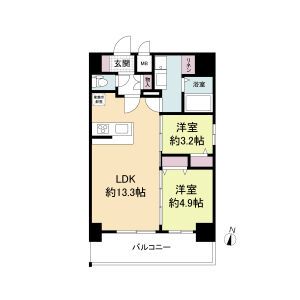 大阪市福島区吉野のマンションの間取り