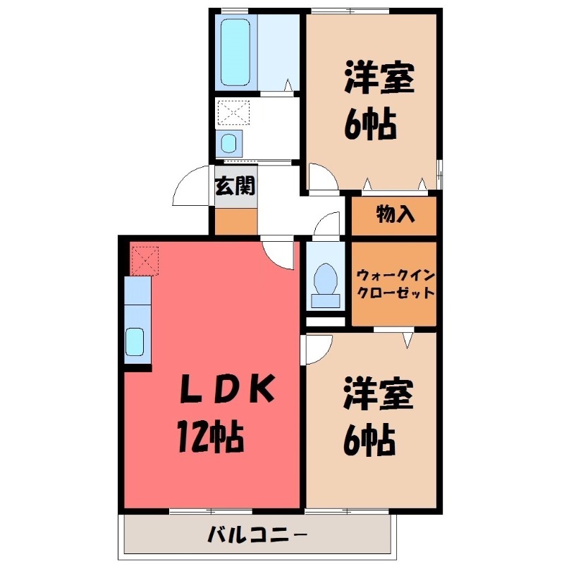 【熊谷市石原のアパートの間取り】