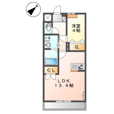 岸和田市下松町のアパートの間取り