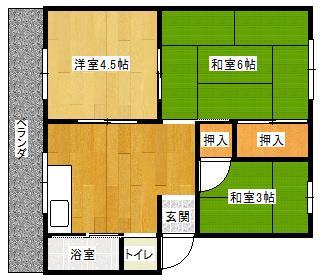 倉敷市玉島勇崎のアパートの間取り