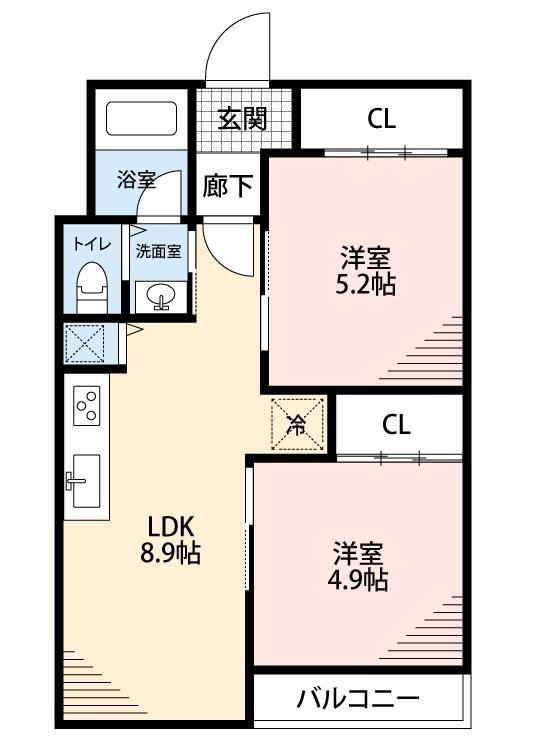 泉丘コーポラスA　2号棟の間取り