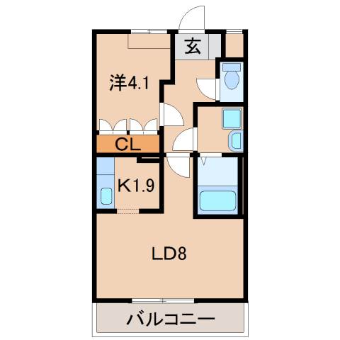 【和歌山市西田井のアパートの間取り】