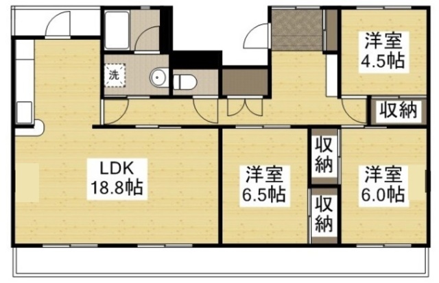 倉敷市下庄のマンションの間取り