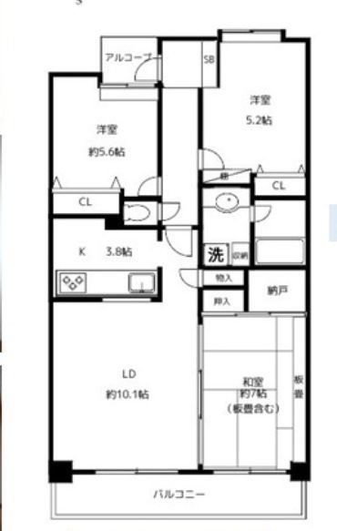 アソシエール中野壱番館の間取り