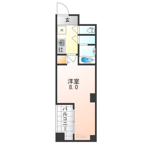 【京都市上京区五番町のマンションの間取り】