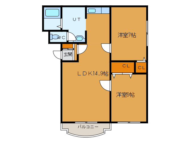 函館市的場町のマンションの間取り