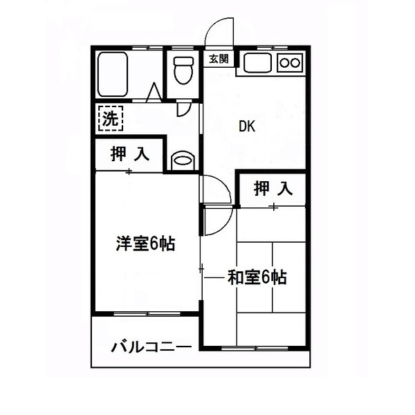 向南コーポの間取り