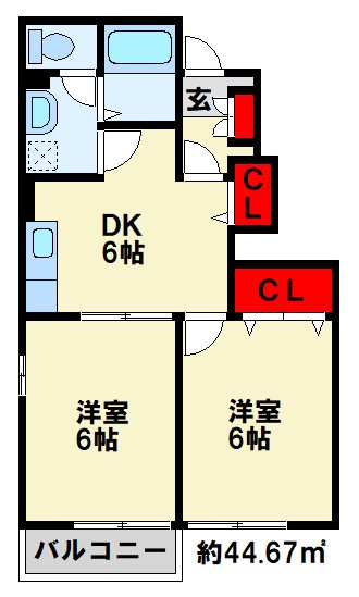 ダンケ吉志II　B棟の間取り