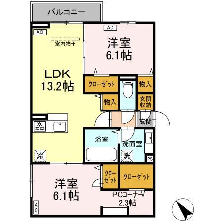 レーヴェ前原町の間取り