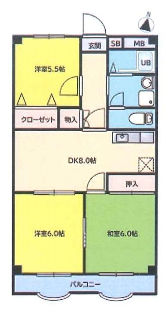 さいたま市北区植竹町のマンションの間取り