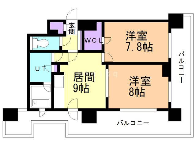 札幌市中央区南一条西のマンションの間取り