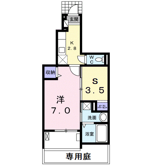 堺市北区東浅香山町のアパートの間取り