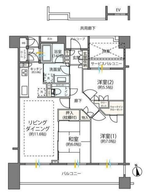 小田急コアロード海老名VIカナルゲートの間取り