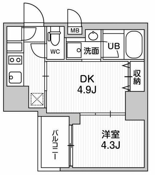 【品川区東大井のマンションの間取り】