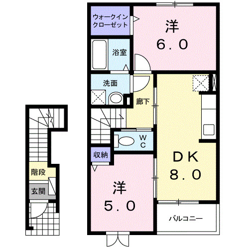 小千谷市大字稗生のアパートの間取り