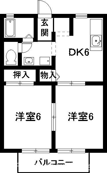 豊橋市牟呂中村町のアパートの間取り