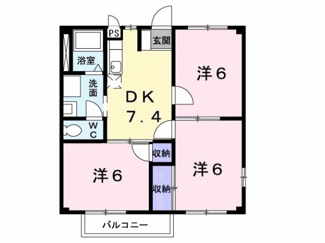 美濃市松栄町のアパートの間取り