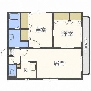 札幌市中央区南二十六条西のマンションの間取り