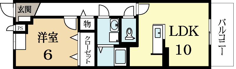 城陽市富野のアパートの間取り