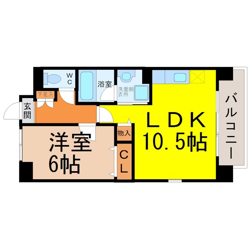 名古屋市北区萩野通のマンションの間取り