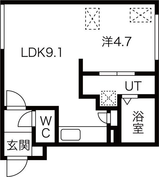 札幌市東区北十条東のマンションの間取り