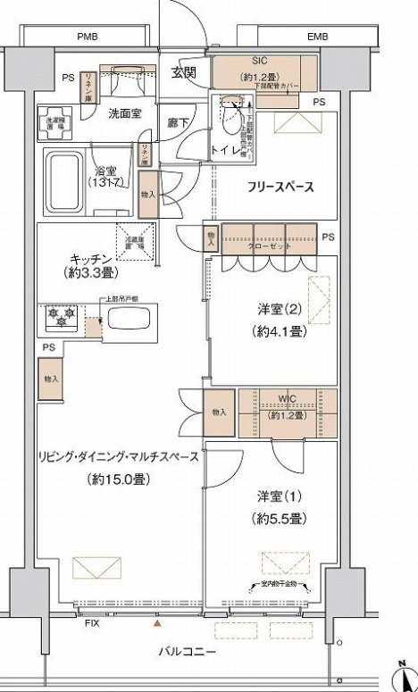 プライムネクサス大森北の間取り