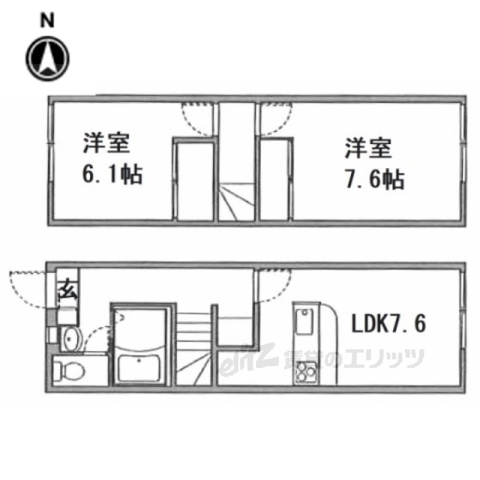 寝屋川市御幸東町のアパートの間取り