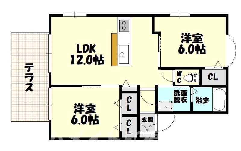 糟屋郡久山町大字久原のアパートの間取り