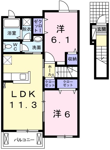 姫路市別所町佐土のアパートの間取り