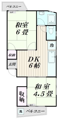 大田区大森本町のマンションの間取り