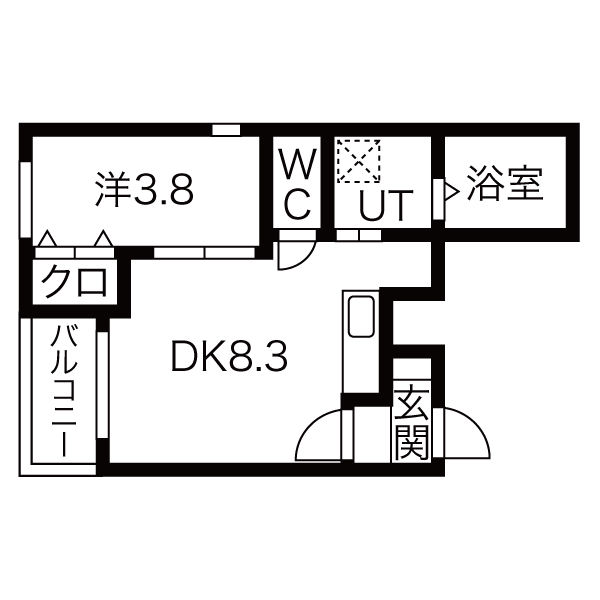 【名古屋市南区柴田町のアパートの間取り】