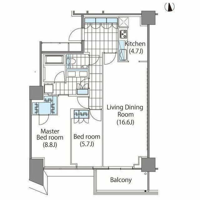 新宿区新宿のマンションの間取り