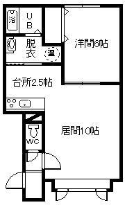 旭川市宮下通のアパートの間取り