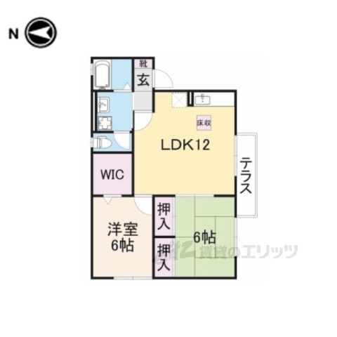 彦根市東沼波町のアパートの間取り