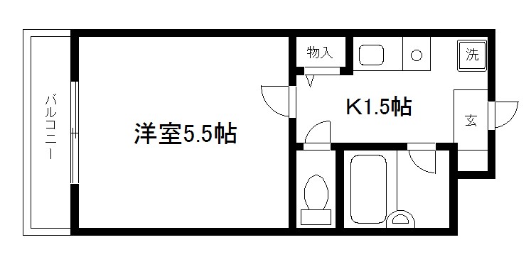 京都市下京区上若宮町のマンションの間取り