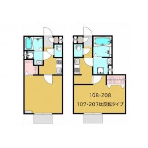 山陽小野田市大学通のアパートの間取り