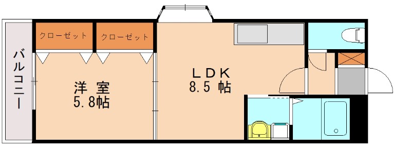 福岡市東区土井のアパートの間取り