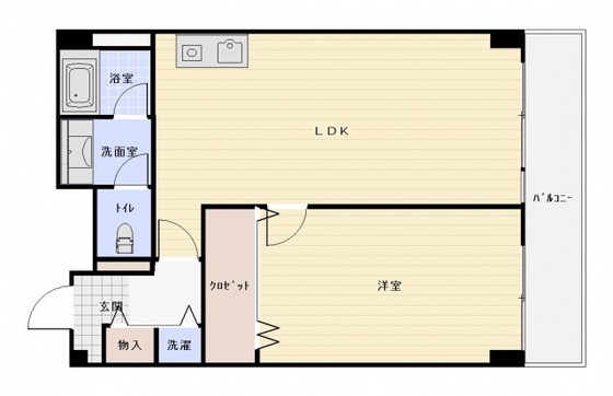 広島県広島市中区西白島町（マンション）の賃貸物件の間取り
